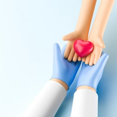 doctor-s-hands-in-gloves-holding-child-s-hands-with-heart-medical-care-concept-3d-render_531308-1102